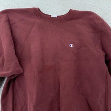 Vintage Champion Reverse Weave Sweatshirt M/L Burgundy Crewneck Made USA 90s
