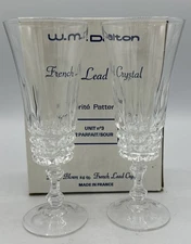 W.M. Dalton French Lead Crystal Parfait/Sour Glasses Verite Pattern Unit #3