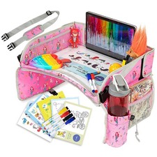 PILLANI Kids Travel Tray for Car - Car Seat Tray for Kids, Road Trip Essentia...