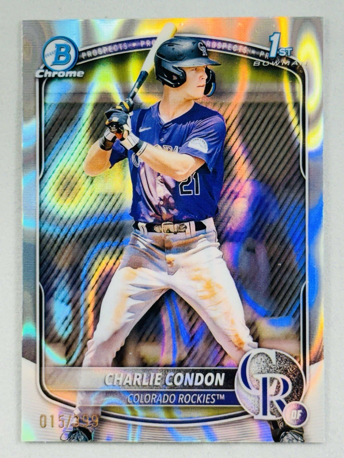 Charlie Condon 2025 Bowman Chrome 1st Bowman Prospects Lava Refractor 15/399