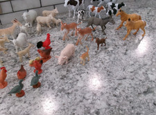 Vintage Plastic Farm Animal Toy Lot Of 32