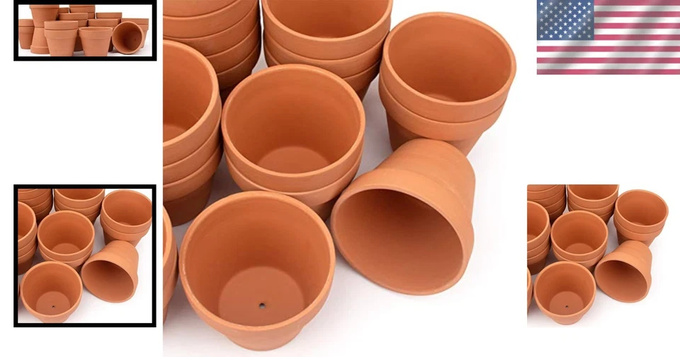 26 Pack 4" Terracotta Clay Pots with Drainage Hole - Image 2 of 4