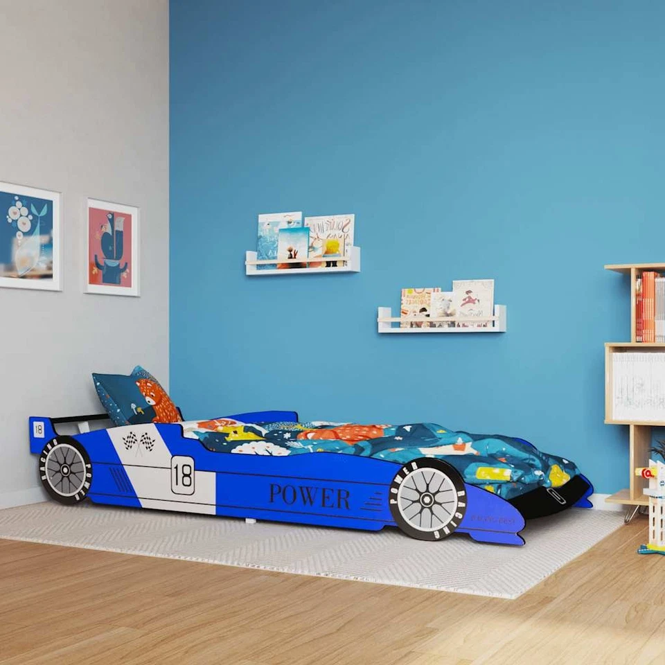 Lit Voiture de Course pour Enfants Sommier à Lattes Tout-petits Chambre vidaXL - Photo 1/1