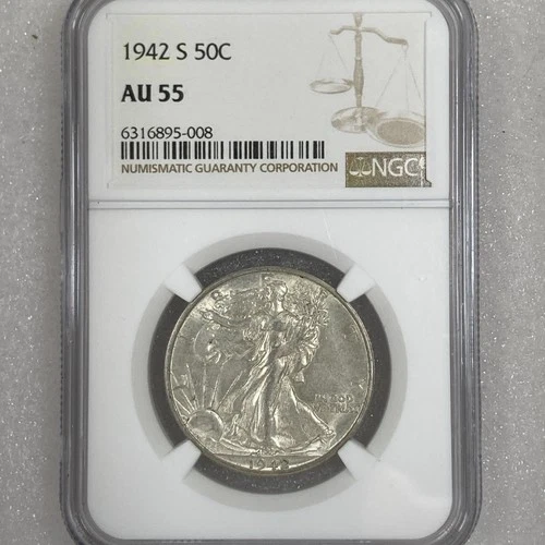 1942 S Walking Liberty Half Dollar NGC AU55 San Francisco