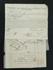 1873 antique SCRAP IRON TRADE consular PAPERS GILEAD SMITH london to phila BAIN