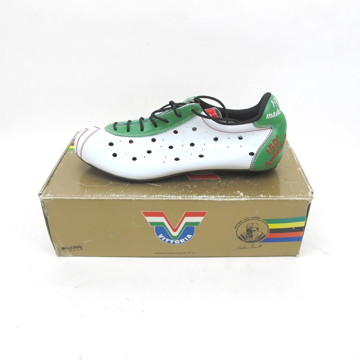 Chaussure Vélo Vittoria Super Prestige - Taille 40.5 - Cuir Noir - Compétition Bois