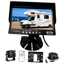 Wired Backup Camera Monitor System, 7" AHD IPS Monitor with IR Night Vision 