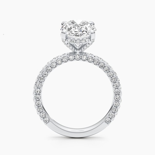 Diamond Ring Oval F VS1 IGI Cert 3.6 Carat Accented Labcreated 18K White Gold - Picture 13 of 15