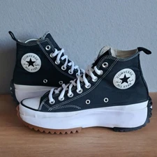 Converse Run Star Hike Platform Shoes Womens 8.5 mens 6.5 Black Canvas High Top