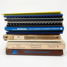Lot Vintage Broadcast Manuals Ampex PR&E EBS Audio Tech Service Guides
