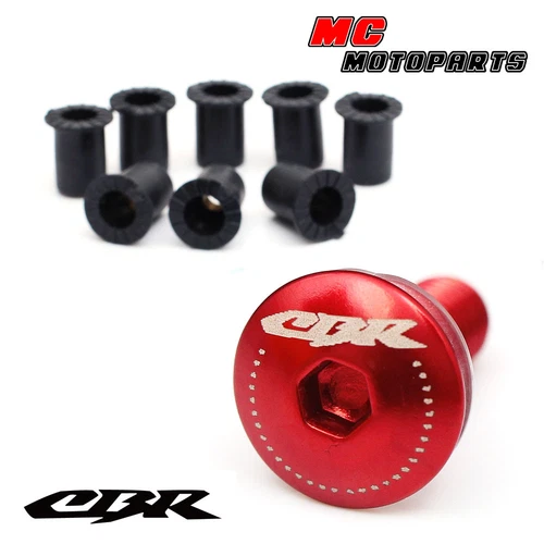 Red Windscreen Fairing Bolts Kit For CBR600RR CBR1000RR 03-12 14 15 16 17