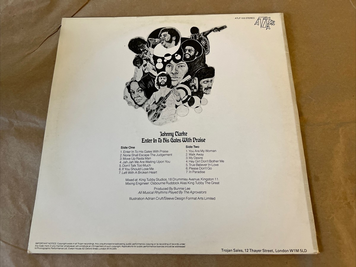 JOHNNY CLARKE - ENTER IN TO HIS GATES WITH PRAISE -12” VINYL