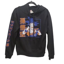 Dragon Ball Z DBZ Goku Anime Pullover Hoodie Black Medium Sweatshirt Read