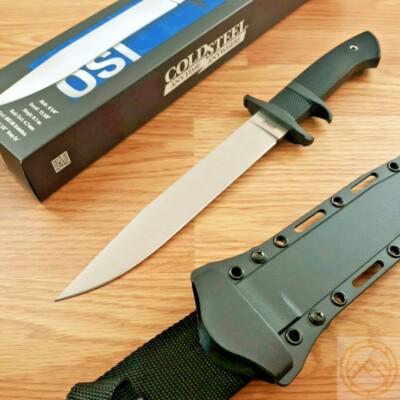Cold Steel OSI Fixed Knife 8.25'' Satin AUS-8A Steel Blade Black Kray-Ex Handle