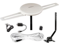 HDTV Antenna Omnidirectional Amplified 4K 1080P UHF VHF with 40Ft Cable & J-Pole