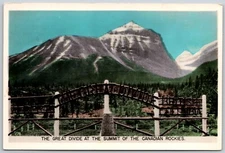 The Great Divide At The Summit Of The Canadian Rockies RPPC Postcard