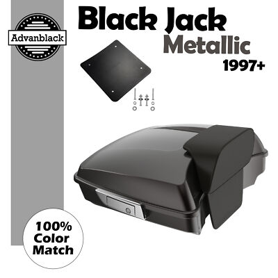 Black Jack Metallic Razor Pack Trunk Luggage Pad For Harley Street Road 97+