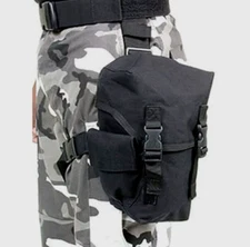 Blackhawk Omega Elite Gas Mask Tactical Nylon Black Pouch, SHOULDER 56GM00BK LEG