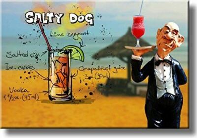 Salty Dog Cocktail Recipe Picture on Stretched Canvas, Wall Art Decor, Ready to 