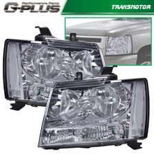 Fit For 07-2014 Chevy Avalanche Tahoe Suburban Left+Right Smoke Lens Headlights
