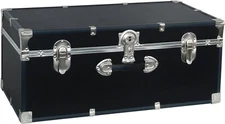 Seward Trunk College Dorm and Camp Storage Footlocker, Black, 30-Inch