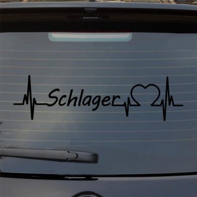 Heckscheibenaufkleber Schlager Puls Herzschlag Auto-Aufkleber 55x15 cm Auto Aufk