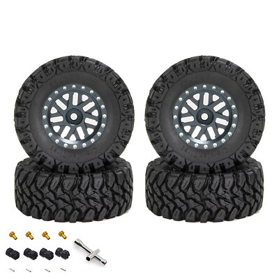 4 X 62mm Crawler Tires with Adapter for Traxxas 1/18 TRX4M 1/24 RC Car Grey
