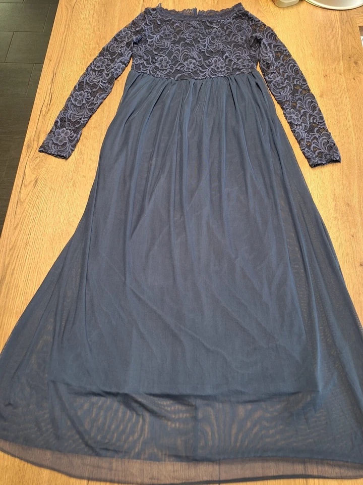 Umstandskleid, festlich, blau mit Spitze, mama:licious, Gr. M, inkl. Strumpfhose - Bild 2 von 4