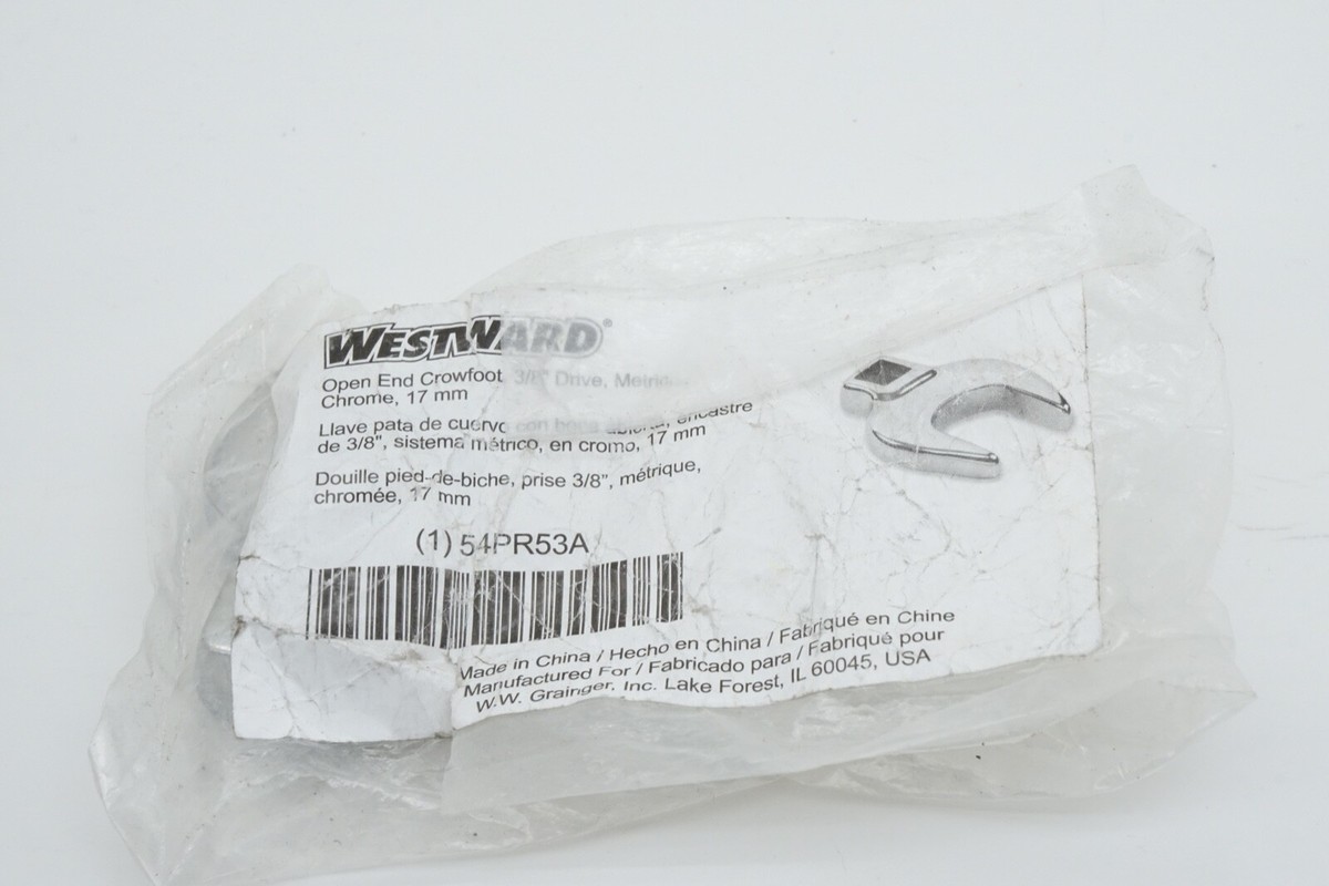 New Genuine WESTWARD 54PR53 17mm Crowfoot Wrench 3/8