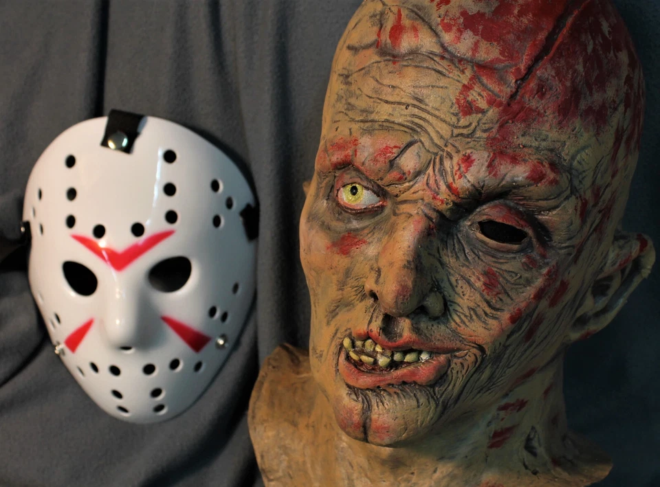 JASON VOORHEES Halloween Máscara Látex + Pvc Utilería Viernes 13 Disfraz COSPLAY X Foto 3 de 4