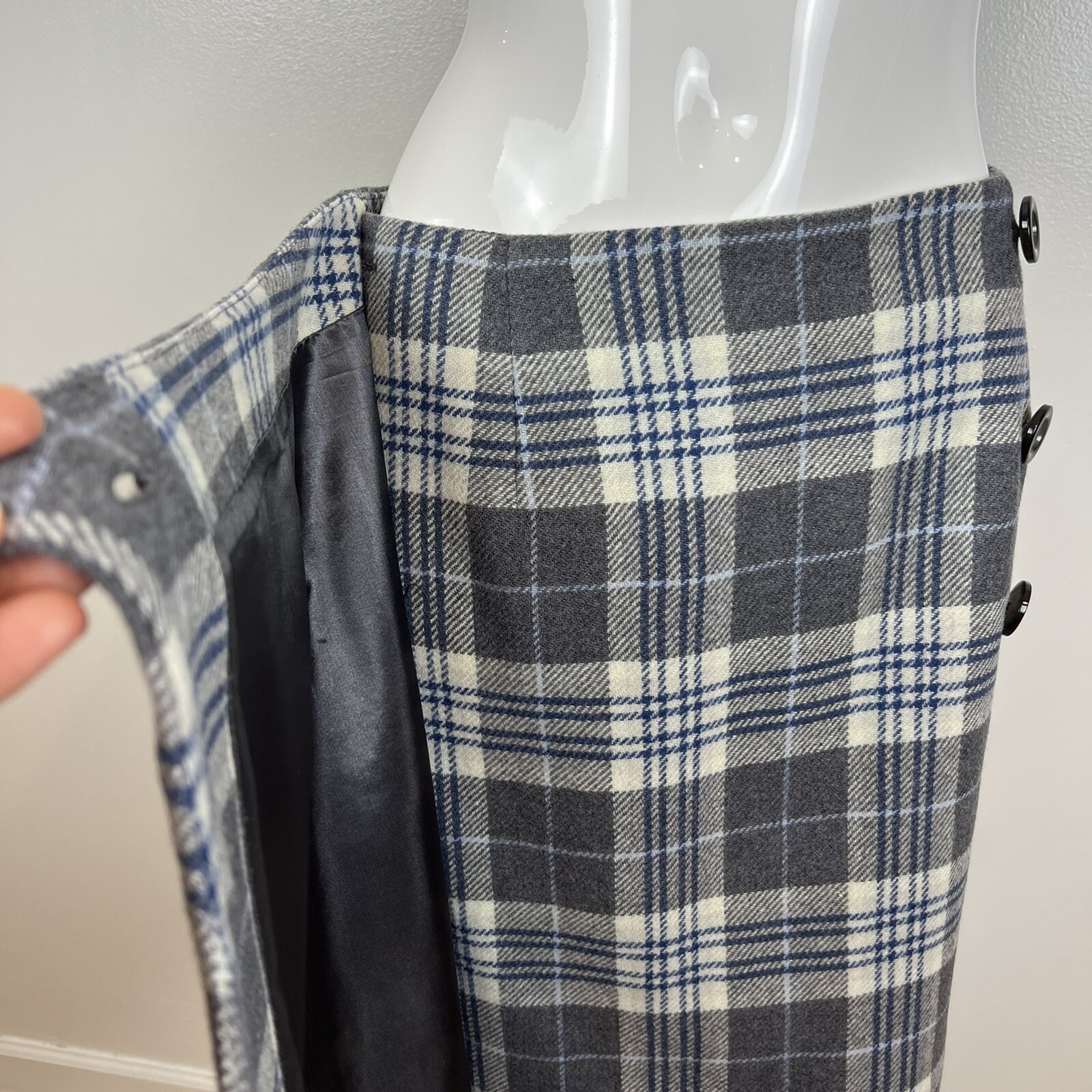 Pendleton 100% Wool Side Button Wrap Skirt Lined … - image 3