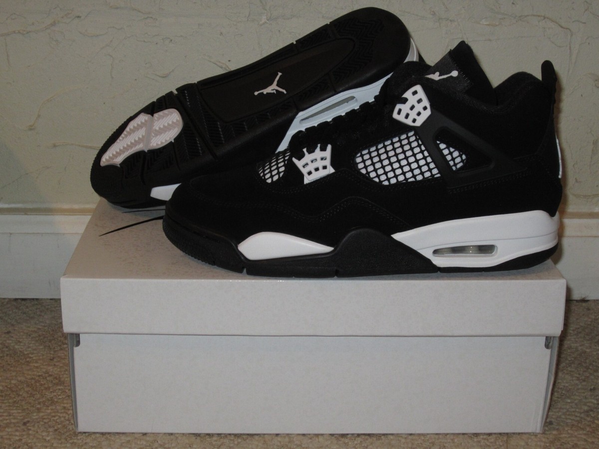 Nike Air Jordan 4 Retro White Thunder Black Men's Size 9.5 NEW