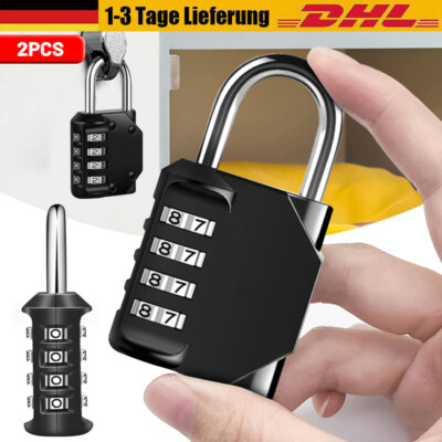 2/4Pack Vorhänge Schloss mit Zahlencode 4 Stellig Wetterfest Frostsicher Robust
