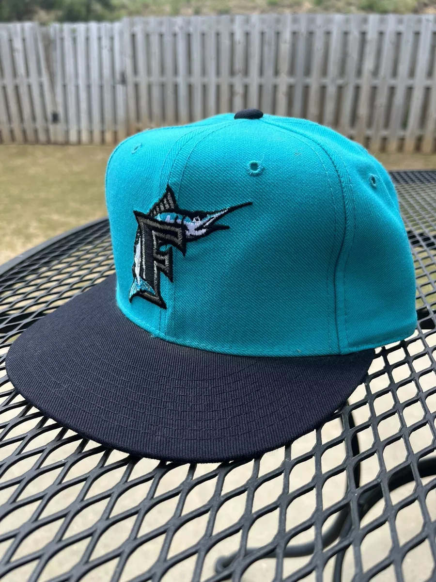 VTG Florida Miami Marlins New Era 5950 Wool Adult Fitted Hat Cap SZ 7 1/8  (READ)