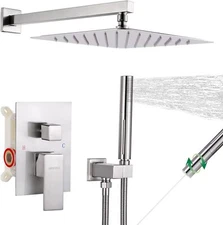 VANFOXLE Shower System Set~ 2-in-1 Handheld / 10" Head Brushed Nickel *4070/3992