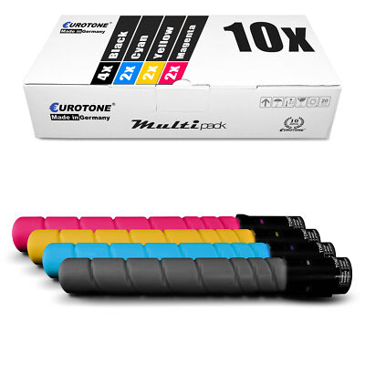 10X Eco Cartridge Replaces Konica Minolta TN-321C TN-321K TN-321M TN-321Y