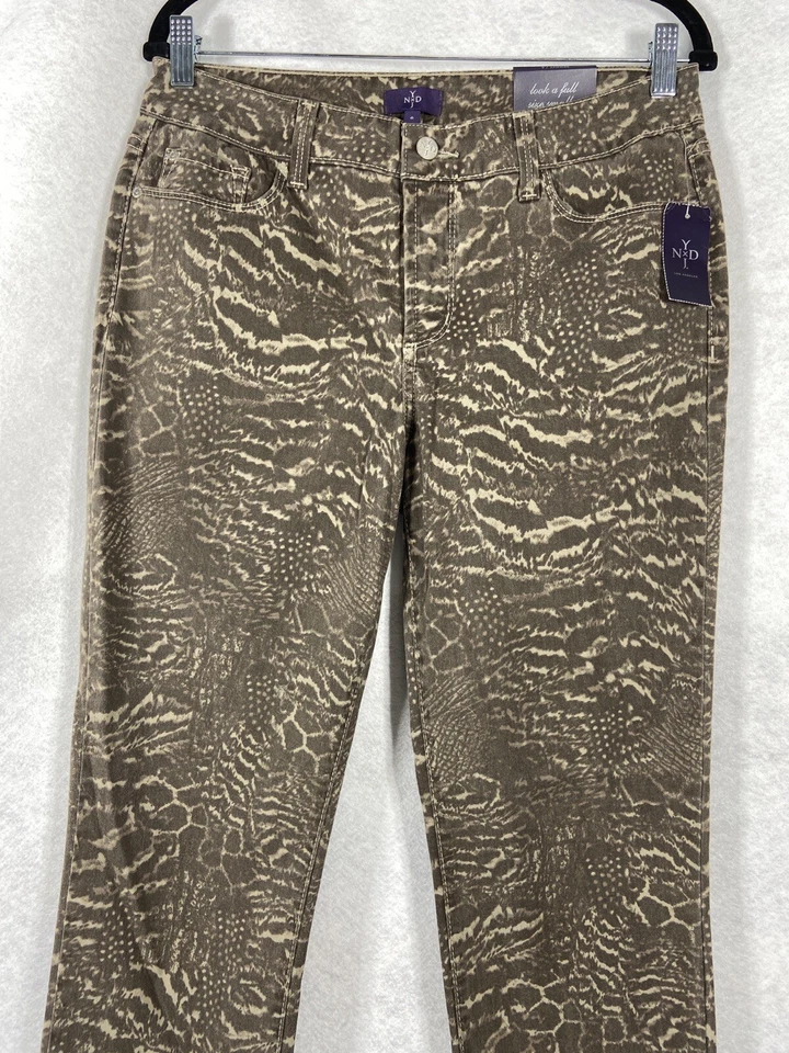 Nydj Jeans Women’s 6 Gray Skinny Stretch Snake Print Mid Rise New - Image 3 of 4