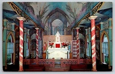 Vintage Postcard HI Honaunau Kona St Benedict's Catholic Church Interior ~13595