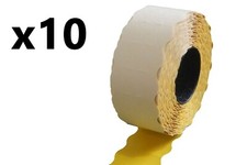 10 ROTOLI ETICHETTE 26x16 mm PER PREZZATRICE COLORE GIALLO FLUO