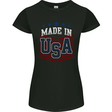Made in the USA America American Womens Petite Cut T-Shirt