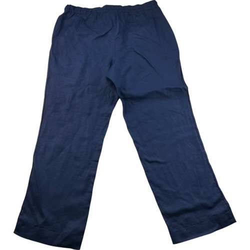 Charter Club Linen Pants Womens Size Large Petite PL Navy Blue Pockets New - Picture 2 of 8
