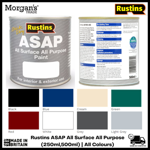 Rustins ASAP Quick Dry All Surface All Purpose Paint - All Colours ...