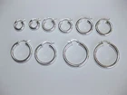 .925 SOLID STERLING SILVER PLAIN 4MM THICK POLISHED ROUND HOOP EARINGS 16 - 35MM