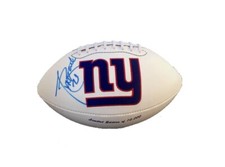 Tiki Barber Signed New York Giants Logo Football JSA