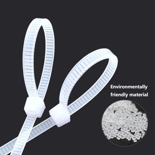 Envolturas de cable de plástico de nailon de 2,5 mm de ancho con cremallera fuertes todos los tamaños blanco/negro - Imagen 3 de 12