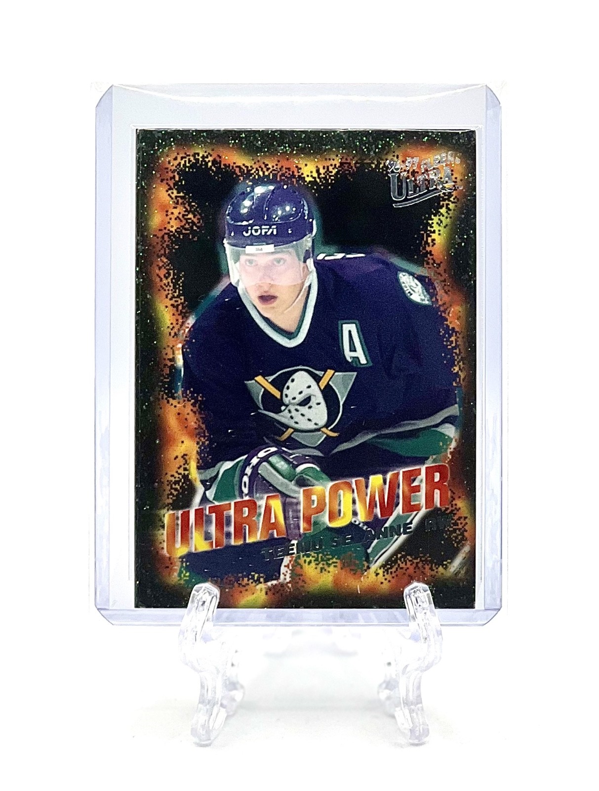 TEEMU SELANNE 1996-97 Fleer Ultra #16 ULTRA POWER INSERT ANAHEIM DUCKS