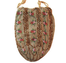 Antique Vintage Micro Beaded Victorian Reticule Purse SELLER PAYS US TARIFFS