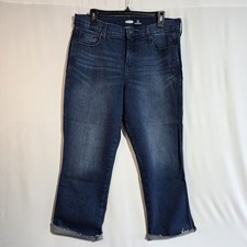 Old Navy Women s High Rise Flare Ankle Jeans Dark Wash Size 14 Secret-Slim...