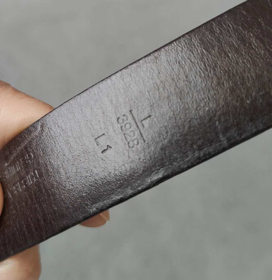 Cintura Coach in pelle artigianale marrone croc goffrata fibbia argento 3928 taglia L