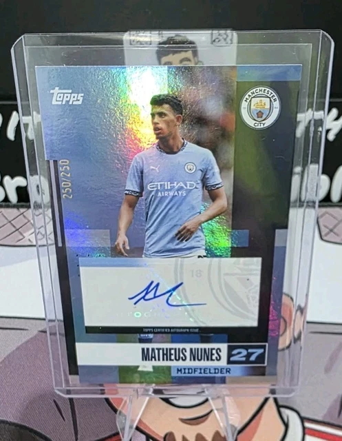 Matheus Nunes /250 Autograph Topps Manchester City Team Set 2024/25 Numbered